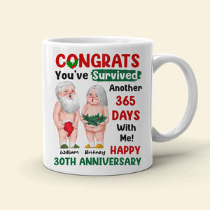 Happy Anniversary, Personalized Coffee Mug, Santa Gifts For Old Couple - Coffee Mug - GoDuckee