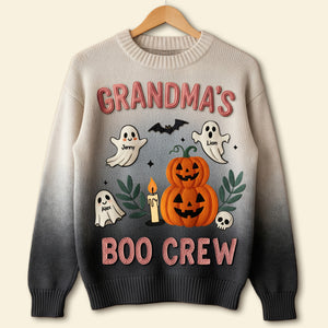 Cute Grandma's Boo Crew Ugly Sweater, Personalized Gifts For Grandma 04qhti280825 - Ugly Christmas Sweater - GoDuckee