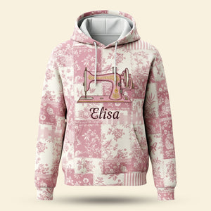 Sewing Lover Toile de Jouy Personalized Hoodie - Personalized Gifts For Sewing Lover Hoodie 02PGTI201125 - AOP Products - GoDuckee