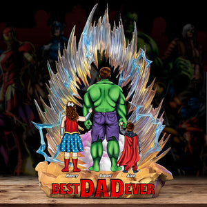 Personalized Gifts For Dad Acrylic Plaque, Best Dad Ever - Shaped Plaques - GoDuckee