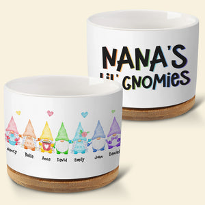 Nana's Lil' Gnomies - Personalized Grandma Gnomes Plant Pot - Gift For Grandma - Plant Pot - GoDuckee
