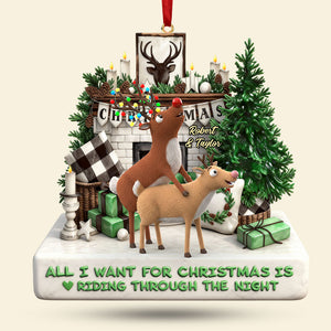 Deer Buck Couple Acrylic Ornament, Personalized Gifts For Couple 03qhti041125 - Ornament - GoDuckee