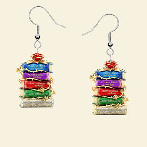 Bookstack Earrings - Gifts For Book Lovers 01nati280625 - Earrings - GoDuckee