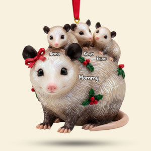 Opossums Mom And Kids Ornament - Personalized Gifts For Mom Christmas Ornament 03NATI071125 - Ornament - GoDuckee