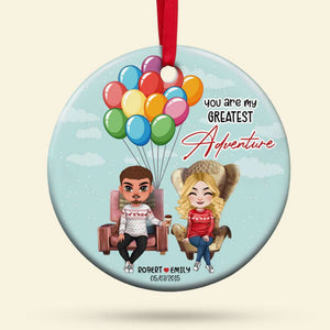 You Are My Greatest Adventure, Couple Gift, Personalized Ornament, Balloon Couple Ornament, Christmas Gift 02HTTI170823HH - Ornament - GoDuckee