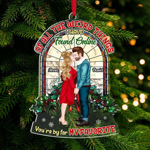 Personalized Gift For Couple, Acrylic Christmas Ornament 03HUTI240924PA You're By Far My Favorite - Ornament - GoDuckee