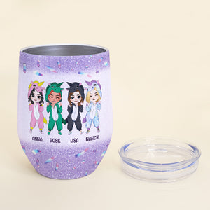 Funny Unicorn Besties Personalized Wine Tumbler - Wine Tumbler - GoDuckee