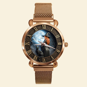 Witch Mesh Strap Quartz Watch - Personalized Gifts For Witch Fans 02pgti290725 - Quartz Watch - GoDuckee