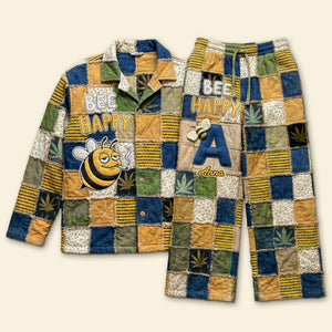 Bee Pajama Set - Personalized Gifts For Weed Lovers 01pati120126 - Pajama Set - GoDuckee