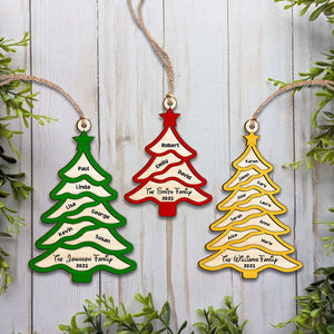 Gift For Family, Personalized 2 Layer Wood Ornament, Custom Name Christmas Tree Ornament, Christmas Gift - Ornament - GoDuckee