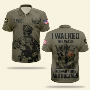 Walked The Walk, Custom Military Patches - Veteran Shirt, Personalized 3D Shirts - Veteran Day Gifts For Dad, Grandpa - AOP Products - GoDuckee
