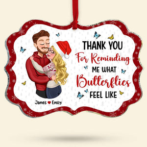 Thank You For Reminding Me, Couple Gift, Personalized Acrylic Ornament, Couple Hugging Ornament, Christmas Gift - Ornament - GoDuckee