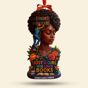 Book Girl Ornament - Personalized Gifts For Book Lovers 04huti190925 - Ornament - GoDuckee