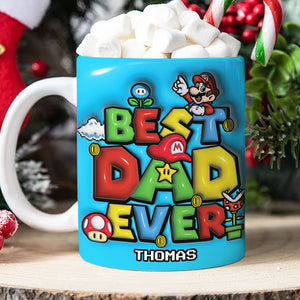 Best Dad Ever, Personalized Edge To Edge Mug, Custom Name Game Online Dad Mug 02NATI271023 - Coffee Mug - GoDuckee