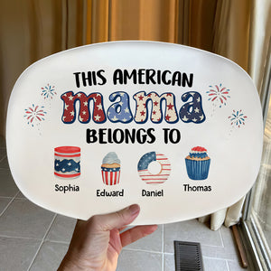 This Mama Belongs To-Gift For Mom-Personalized Resin Plate-Mom Plate - Resin Plate - GoDuckee