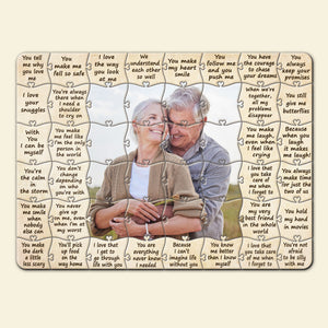 Couple Gift, Personalized Wood Puzzle, Couple Custom Image Wood Puzzle - Wood Sign - GoDuckee