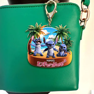 Personalized Gifts For Mom Keychain, Mischievous Blue Alien On Beach 02qhti130225 - Keychains - GoDuckee
