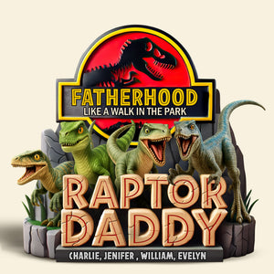 Dino Dad Acrylic Plaque - Personalized Gifts For Father 01HUTI250425 - Shaped Plaques - GoDuckee