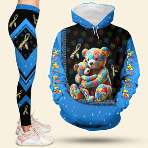 Personalized Gifts For Autism Mom Set Hoodie & Leggings Mama Bear 01ohti080325 - AOP Products - GoDuckee