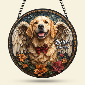 Custom Photo Gifts For Memorial Dog Stained Glass 03huti060325 - Ornament - GoDuckee