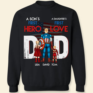 We Love Dad, Gift For Hero Dad 01DTDT270423TM Personalized Shirt Hoodie Sweatshirt - Shirts - GoDuckee
