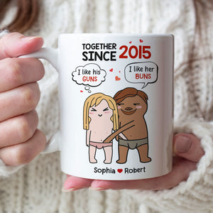 Together Since, Couple Gift, Personalized Mug, Naughty Couple Coffee Mug - Coffee Mug - GoDuckee