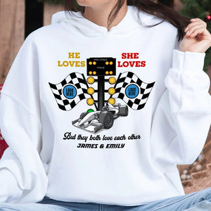 But They Both Love Each Other, Couple Gift, Personalized Shirt, Racing Car Couple Shirt, Christmas Gift 05HUTI091023 - Shirts - GoDuckee