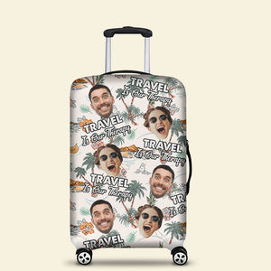 Personalized Gifts For Couple Luggage Cover Custom Face Hawaiian Tropical Summer 03XQTI160724 - Luggage Covers - GoDuckee