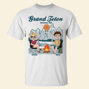 Couple Camping, Couple Drinking Personalized T-shirt Hoodie Sweatshirt 01HUDT160323HH - Shirts - GoDuckee