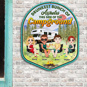 This Side Of The Campground, Personalized Metal Wall Art, Camping Friends, Gifts For Friend - Metal Wall Art - GoDuckee