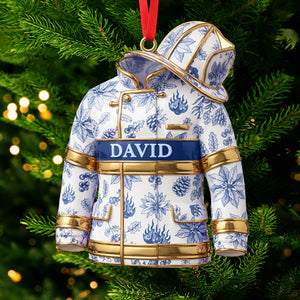 Toile de Jouy Firefighter Ornament - Personalized Gifts For Firefighter 02pgti101025 - Ornament - GoDuckee