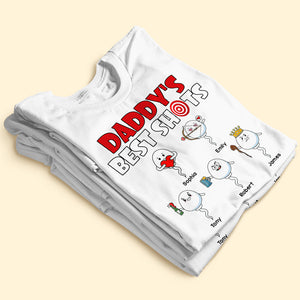 Daddy's Best Shots Personalized Shirts, Gift For Dad, Funny Sperm Shirt - Shirts - GoDuckee