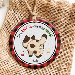 Nothing Butt A Merry Christmas, Gift For Cat Lover, Personalized Ceramic Ornament, Funny Cat Butt Ornament, Christmas Gift - Ornament - GoDuckee