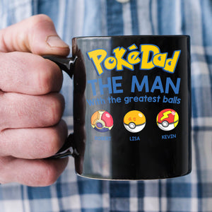 The Man With The Greatest Balls Personalized Black Mug-Gift For Dad-3OHDT010623 - Coffee Mug - GoDuckee