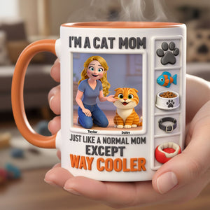Cat Lover Coffee Accent Mug - Personalized Gifts For Cat Mom Coffee Mug 03KITI040226 - Coffee Mug - GoDuckee