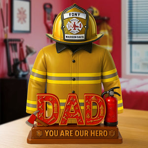 Firefighter Dad Acrylic Plaque - Personalized Gifts For Dad 01OHTI150525 - Shaped Plaques - GoDuckee