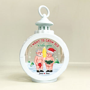 I Want To Grow Old With You, Couple Gift, Personalized Light Ornament, Old Couple Ornament, Christmas Gift - Ornament - GoDuckee