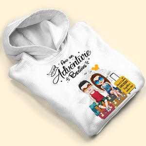 Our Adventure Begins, Gift For Couple, Personalized Shirt, Traveling Couple Shirt, Couple Gift 01DNTI150423HH - Shirts - GoDuckee