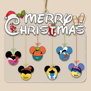 Merry Christmas, Gift For Family, Personalized Acrylic Ornament, Xmas Mouse Ornament, Christmas Gift 02OHTI251023 - Ornament - GoDuckee