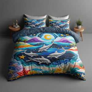 Gifts For Dolphin Lover Quilt Bed Set 041huti220125 - Blanket - GoDuckee