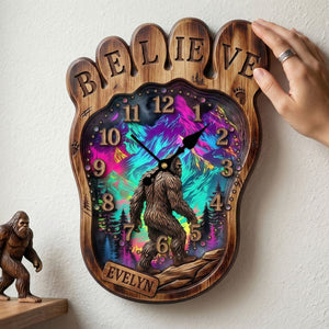Sasquatch Acrylic Hanging Wall Clock - Personalized Gifts For Bigfoot Lovers 02huti200326 - Hanging Wall Clock - GoDuckee