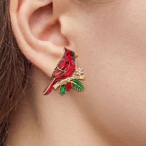 Cardinal Heaven Christmas Stud Earrings - Personalized Gifts For Her 02pgti080925 - Earrings - GoDuckee
