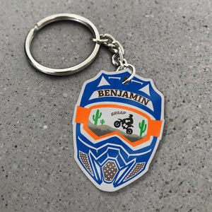 Braap Motocross Helmet Personalized Keychain Gift For Motocross Lover - Keychains - GoDuckee
