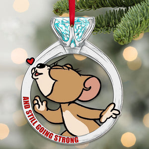 Annoying Each Other, Couple Gift, Personalized Set Of 2 Acrylic Ornament, Mouse And Cat Cartoon Couple Ornament, Christmas Gift 03QHTI241023 - Ornament - GoDuckee