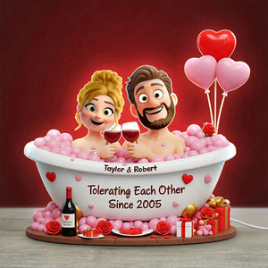 Funny Bathub Couple Light Box Personalized Gifts For Couple 03NATI051225 - Light Box - GoDuckee