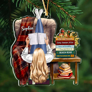 Girl Loves Reading Books, Personalized Ornament, Gifts For Book Lover - Ornament - GoDuckee