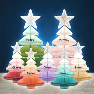 Family Christmas Tree Light Box - Personalized Gifts For Family Custom Shape Acrylic Light Box 02NATI311025 - Light Box - GoDuckee