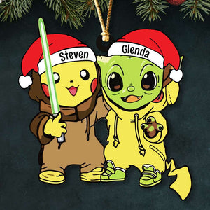 Gift For Friends, Couple, Personalized Acrylic Ornament, Besties Santa Hat Ornament, Christmas Gift 03ACDT290923-7 - Ornament - GoDuckee