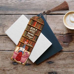 Just One More Page, Personalized Wooden Reading Bookmark 01HUDT241223TM - Bookmarks - GoDuckee