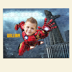 Gift For Kids, Personalized Jigsaw Puzzle, Superhero Kid Custom Face Puzzle 02QHTI191223 - Wood Sign - GoDuckee